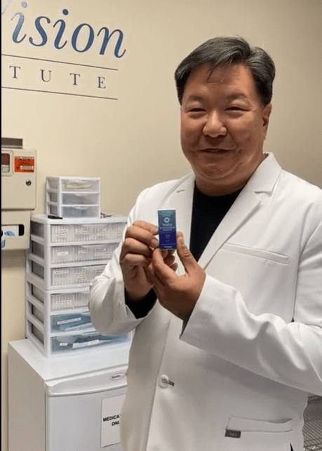 Dr. Chu Holding Vuity Eyedrops